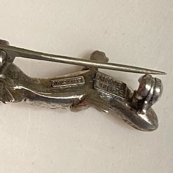 Vintage German Sterling Silver Marcasite Lizard Brooch Pin.Marked & Tested EUC - Picture 5 of 10